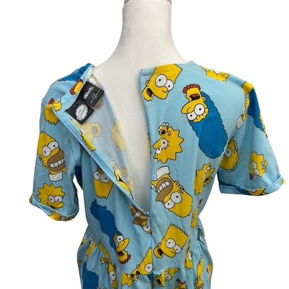 Cakeworthy Simpsons Dress Women Lrg Blue Cartoon AOP #kidcore #dopaminedressing - Picture 3 of 6